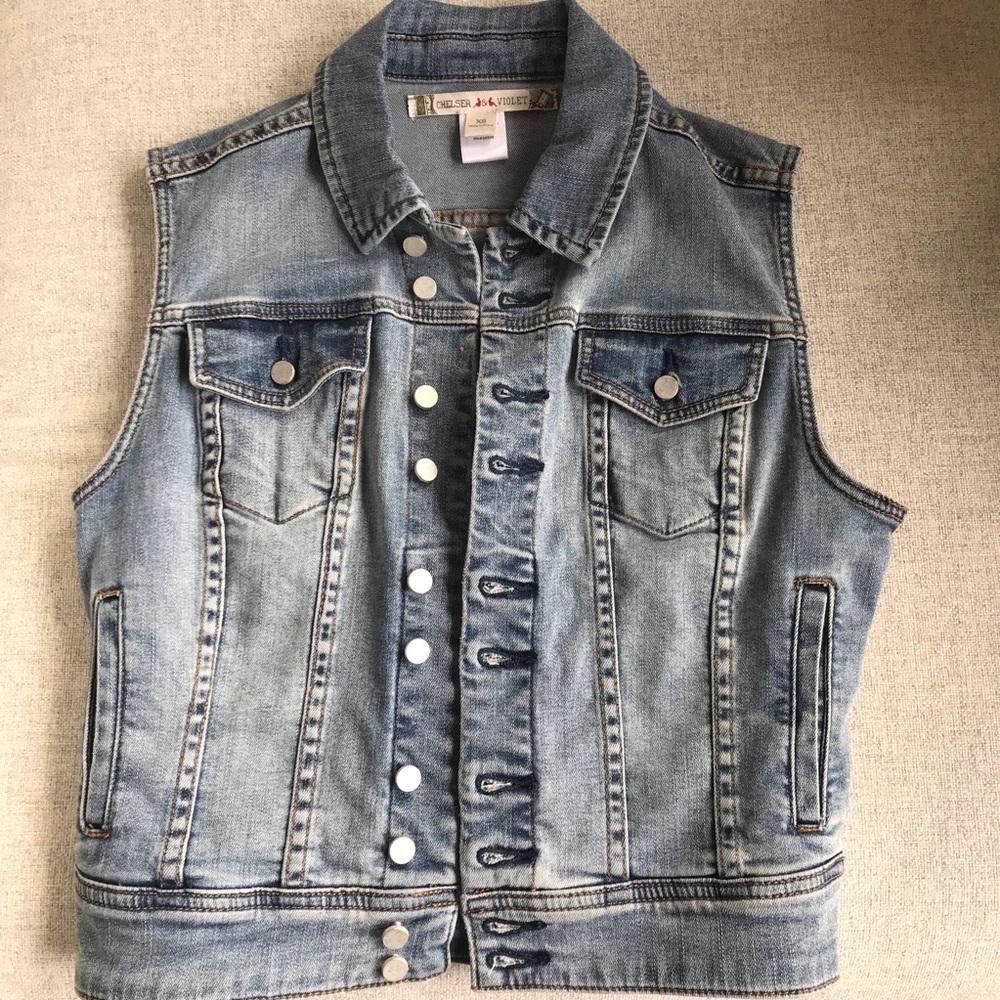 Chelsea & Violet Jean jacket vest XS - NWOT